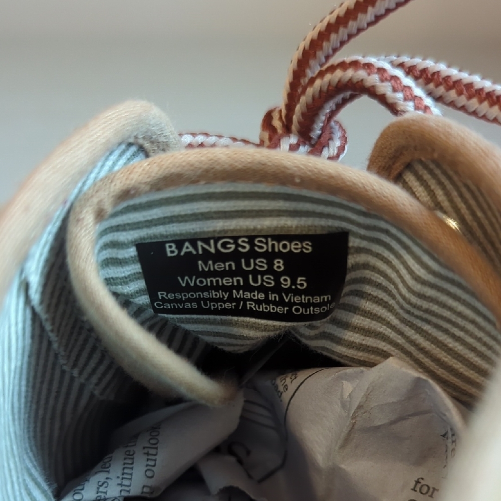 Bangs Sahara Sand High Top Sneakers Tan Unisex Mens 8 Women's 9.5 - Picture 8 of 10